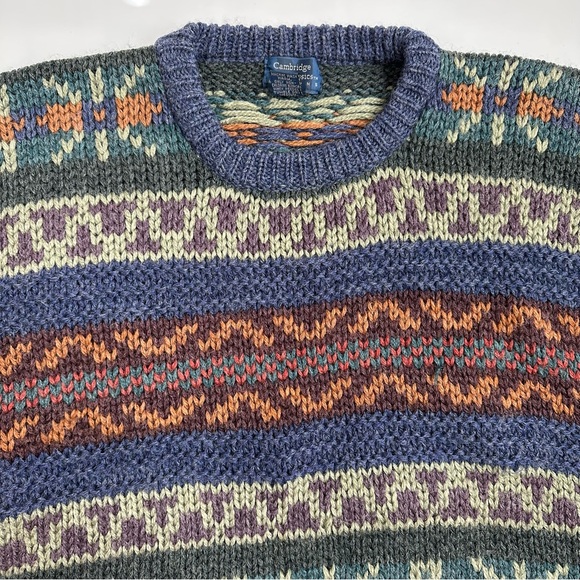 Vintage Cambridge Classics Men’s Large Knit Oversized Wool Sweater XL - Picture 3 of 16